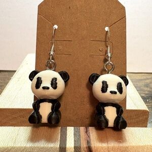 Panda Bear Earrings 3D printer